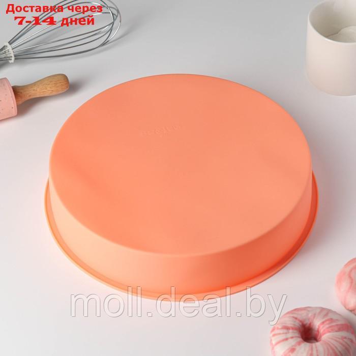 Форма для выпечки "Круг" 28х5,5 см, вн.диаметр 26см, цвет оранжевый - фото 2 - id-p207108058