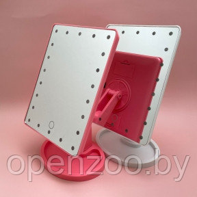АКЦИЯ Безупречное зеркало с подсветкой Lange Led Mirror Black/White/Pink Розовое, батарейка - фото 1 - id-p207596587