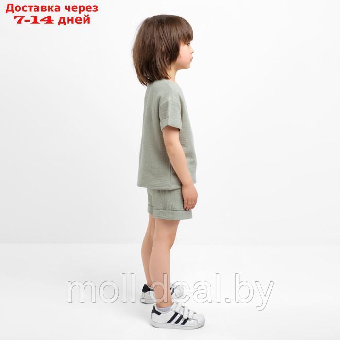Костюм (футболка и шорты ) детский KAFTAN "Муслин", р.28 (86-92см) зелёный - фото 3 - id-p207532640