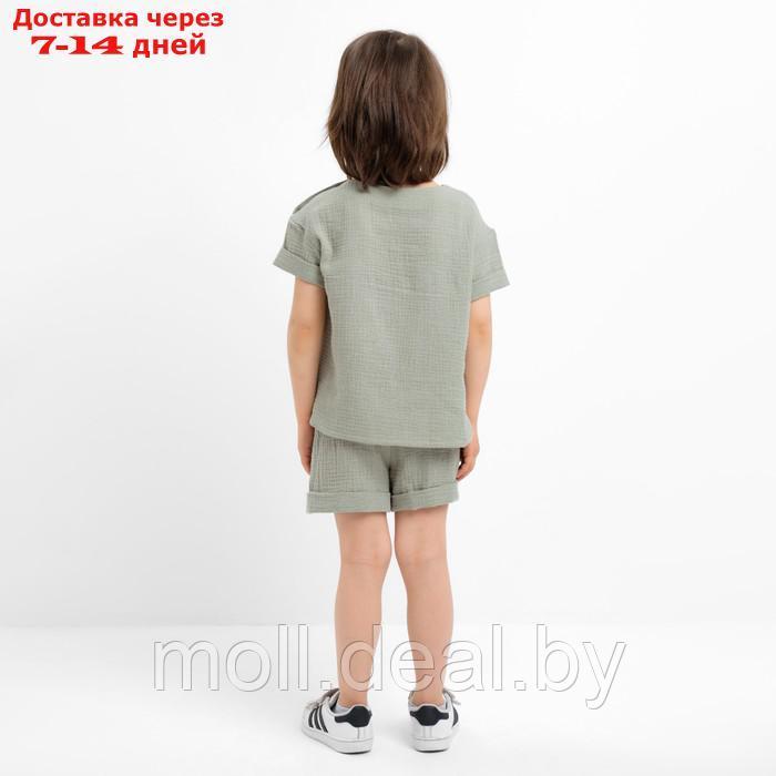 Костюм (футболка и шорты ) детский KAFTAN "Муслин", р.28 (86-92см) зелёный - фото 4 - id-p207532640