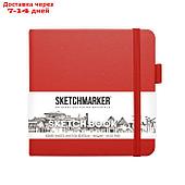 Скетчбук Sketchmarker, 120 х 120 мм, 80 листов, красный, блок 140 г/м2