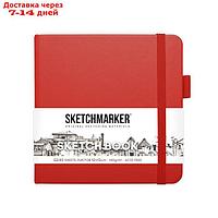 Скетчбук Sketchmarker, 120 х 120 мм, 80 листов, красный, блок 140 г/м2