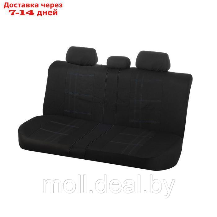 Чехлы автомобильные универсальные 9 предметов, черные - синяя нить, М5, Classic series - фото 5 - id-p207535772