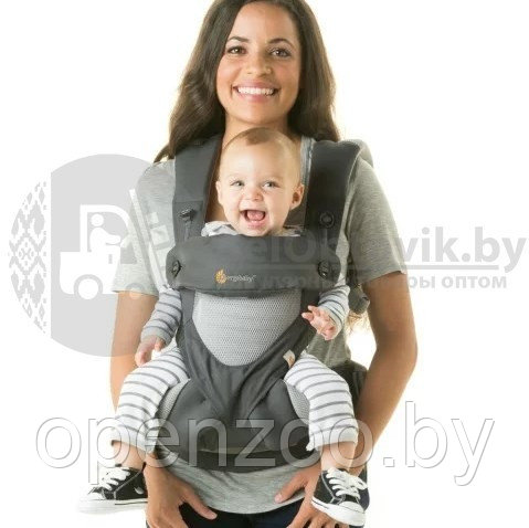 Рюкзак-кенгуру Ergo Baby 360 Baby Carrier Светло серый со светло серыми вставками - фото 10 - id-p207596591