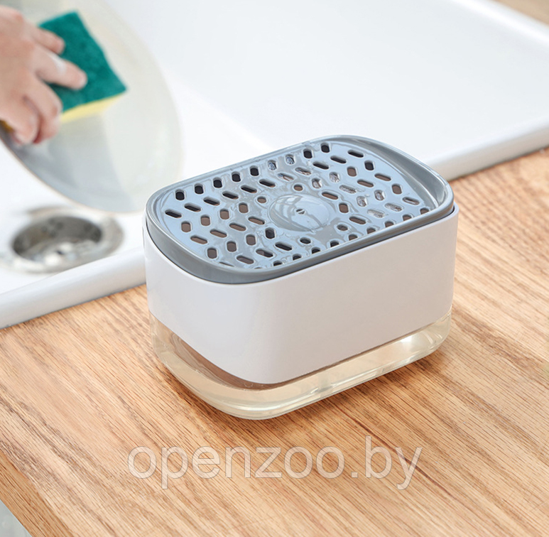 Диспенсер для моющего средства и губки Soap Dispenser / Дозатор на кухню с губкой 2в1 - фото 2 - id-p207593274