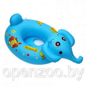 Надувной детский круг с сидением, спинкой и ручками, в ассортименте (5 видов) Baby Boat Голубой слоник 50,0 х