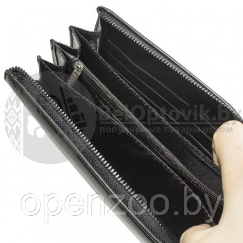 Мужское портмоне клатч на молнии, с ручкой Baellerry Maxi Libero S1001 Черное - фото 3 - id-p207596610