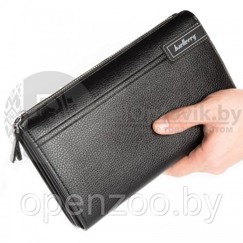 Мужское портмоне клатч на молнии, с ручкой Baellerry Maxi Libero S1001 Черное - фото 6 - id-p207596610