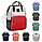 Сумка - рюкзак для мамы Baby Mo с USB /  Цветотерапия, качество, стиль Красный с карабином и креплением USB, фото 2