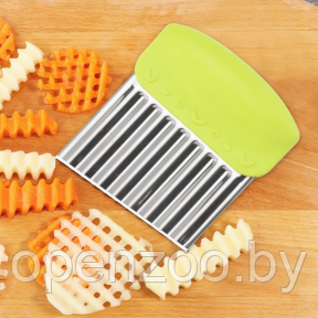 Фигурный кухонный нож для волнистой нарезки сыра, фруктов, овощей Салатовый - фото 1 - id-p207593856