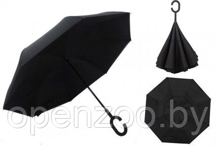 Зонт наоборот UnBrella (антизонт). Подбери свою расцветку настроения Черный - фото 1 - id-p207595151