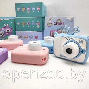 Детский цифровой мини фотоаппарат Childrens fun Camera (экран 2 дюйма, фото, видео, 5 встроенных игр) Голубой