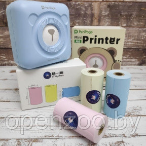 Карманный Bluetooth термопринтер (принтер) Printer PeriPage mini A6 для смартфона Синий - фото 1 - id-p207595156