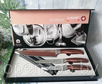 Набор кухонных ножей Zepter Knife Set 3 предмета, магнитная доска - фото 1 - id-p207595852