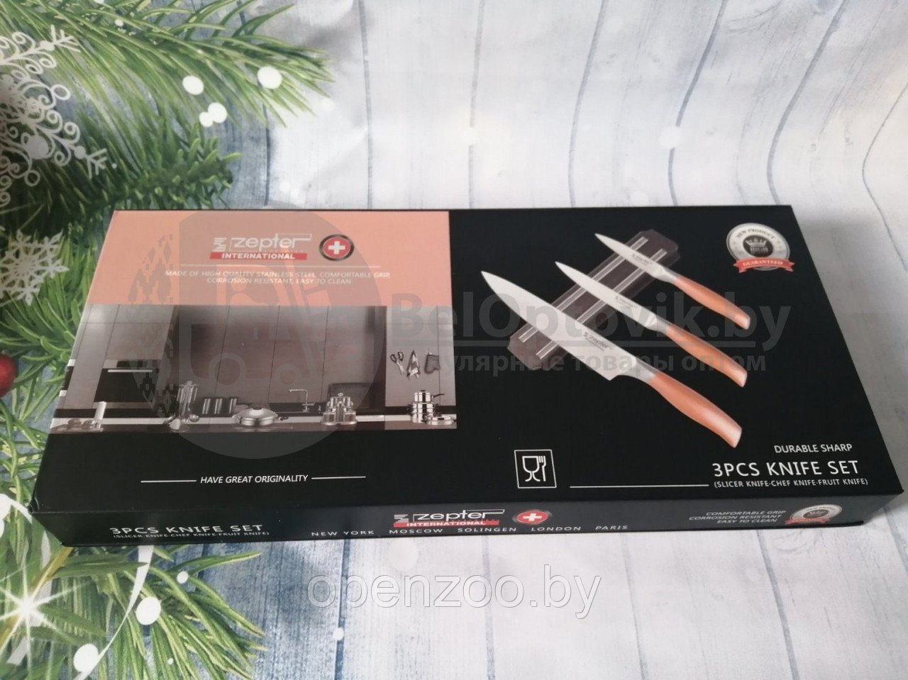 Набор кухонных ножей Zepter Knife Set 3 предмета, магнитная доска - фото 2 - id-p207595852