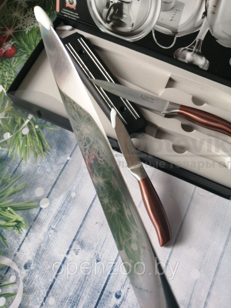 Набор кухонных ножей Zepter Knife Set 3 предмета, магнитная доска - фото 3 - id-p207595852