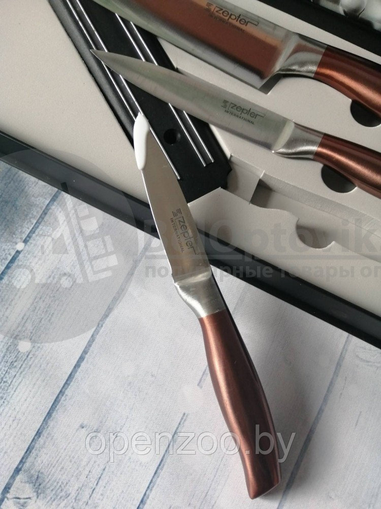Набор кухонных ножей Zepter Knife Set 3 предмета, магнитная доска - фото 7 - id-p207595852