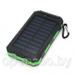 Внешний аккумулятор Power Bank 20000 mAh на солнечных батареях / портативное зарядное Зелёный - фото 1 - id-p207596656