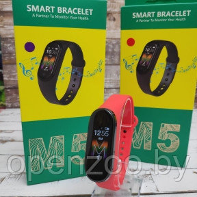 Фитнес-браслет Smart М5 с функцией тонометра Красный - фото 1 - id-p207595181