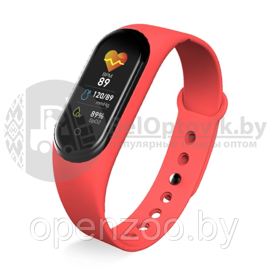 Фитнес-браслет Smart М5 с функцией тонометра Красный - фото 5 - id-p207595181