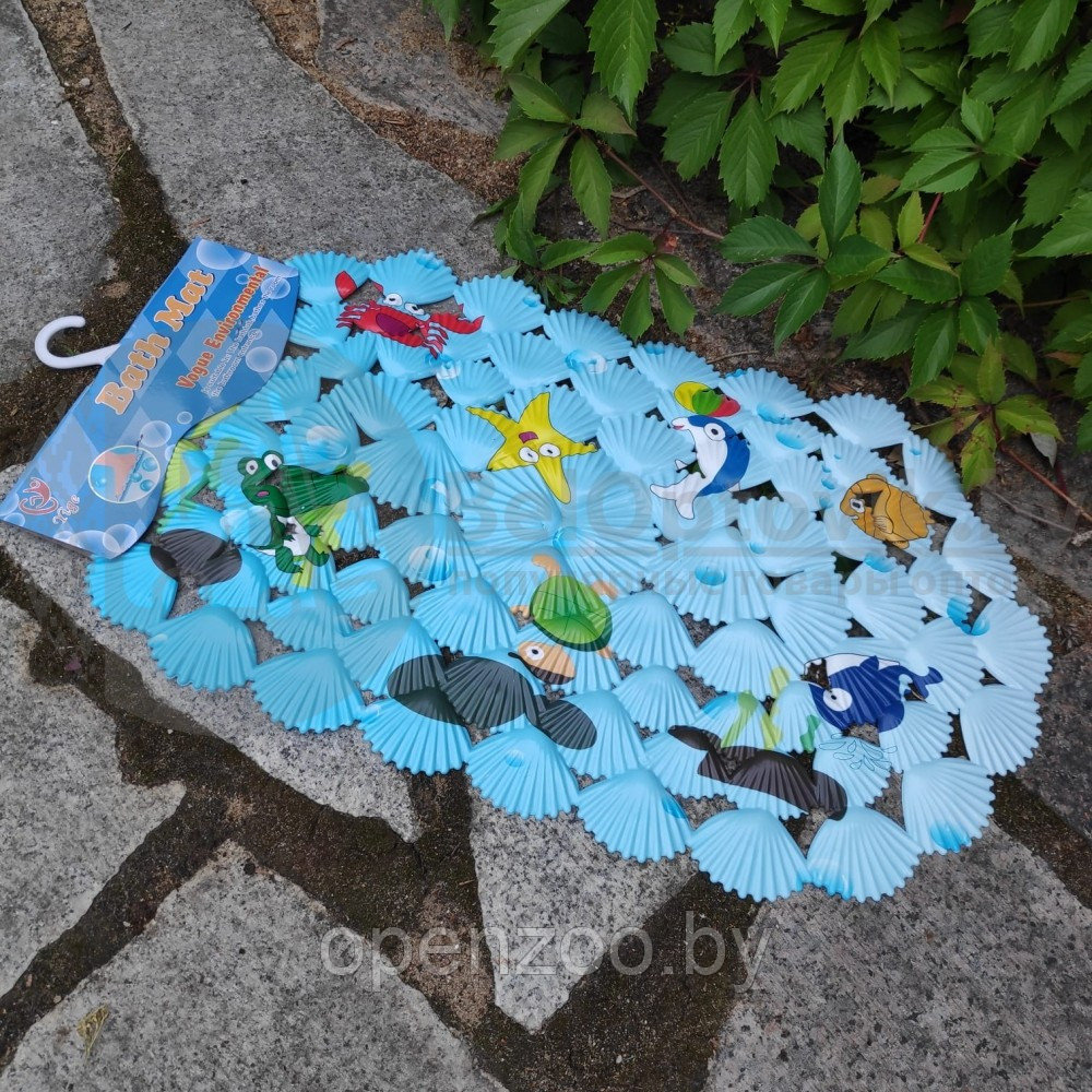 Противоскользящий силиконовый коврик для ванной с присосками Bath Mat Vogue Environmental Летний сад - фото 6 - id-p207595182