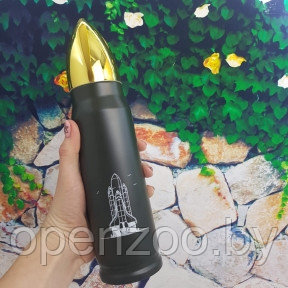 Термос в форме пули No Name Bullet Vacuum Flask, 500 мл Тёмно зелёный корпус - фото 1 - id-p207595866