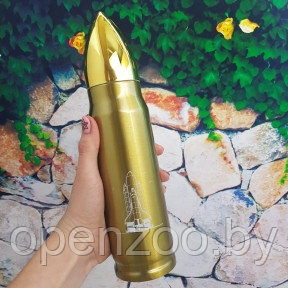 Термос в форме пули No Name Bullet Vacuum Flask, 500 мл Золотой корпус