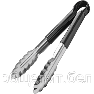 Щипцы черная ручка «Проотель» сталь,резина; L=240/85,B=40мм