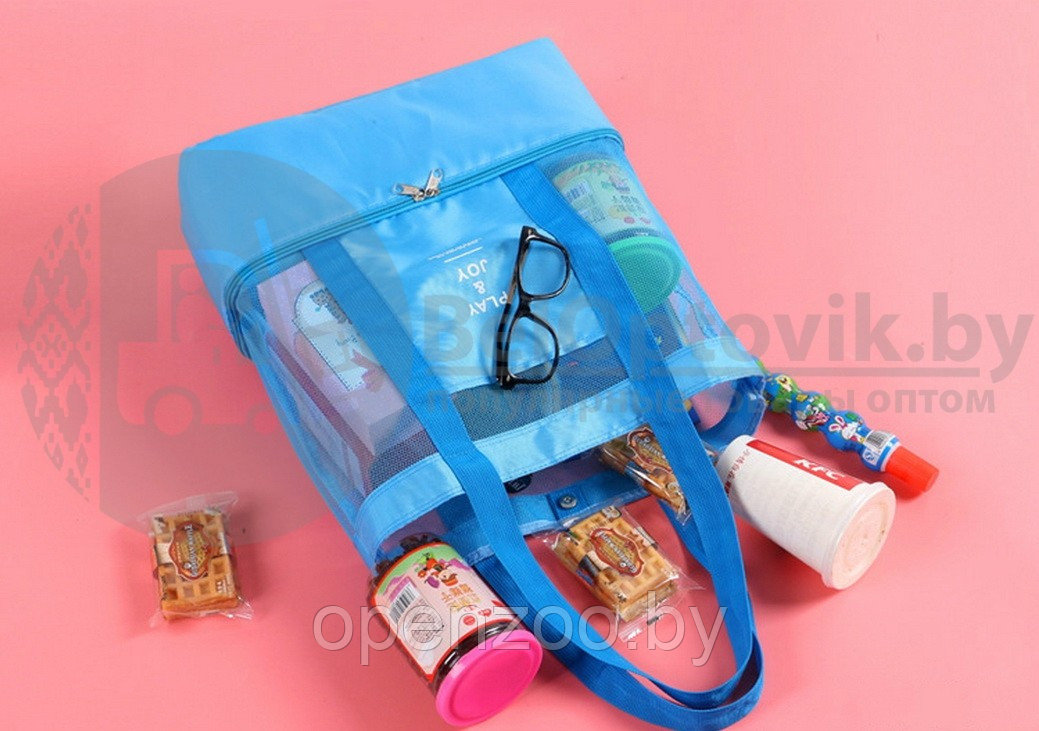 Летняя сумка для пляжа PlayJoy (термосумка) Голубая - фото 2 - id-p207596666