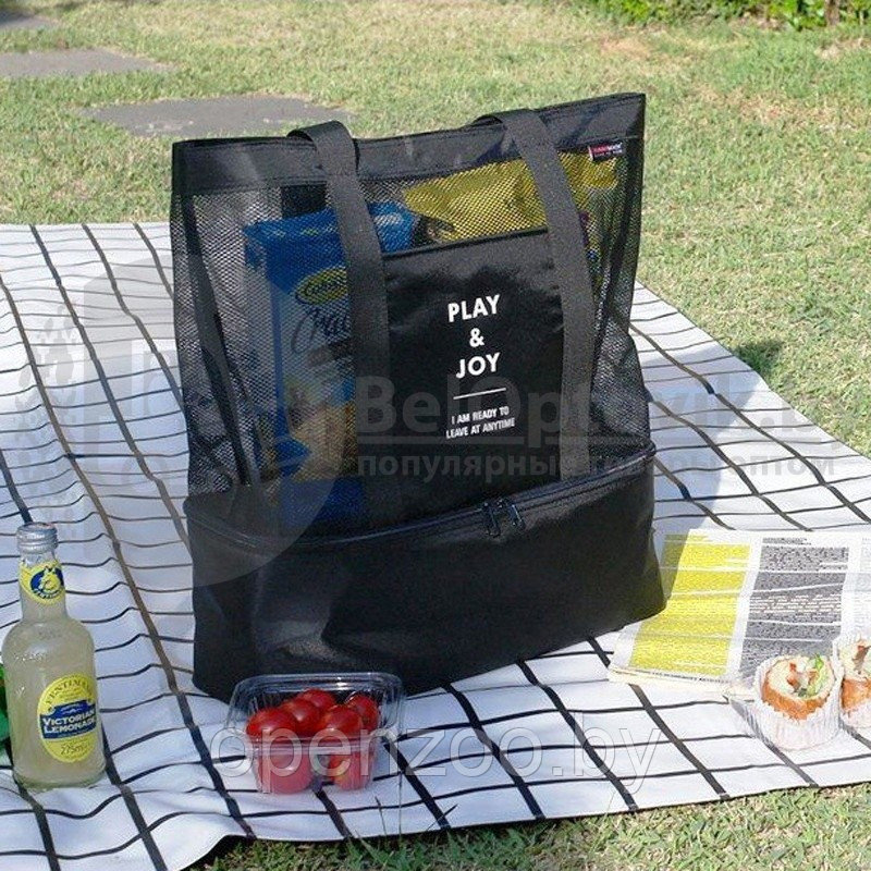 Летняя сумка для пляжа PlayJoy (термосумка) Голубая - фото 4 - id-p207596666