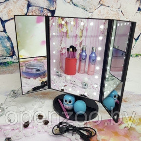 НОВИНКА Зеркало Superstar Magnifying Mirror для макияжа с LED-подсветкой Черное - фото 1 - id-p207595868