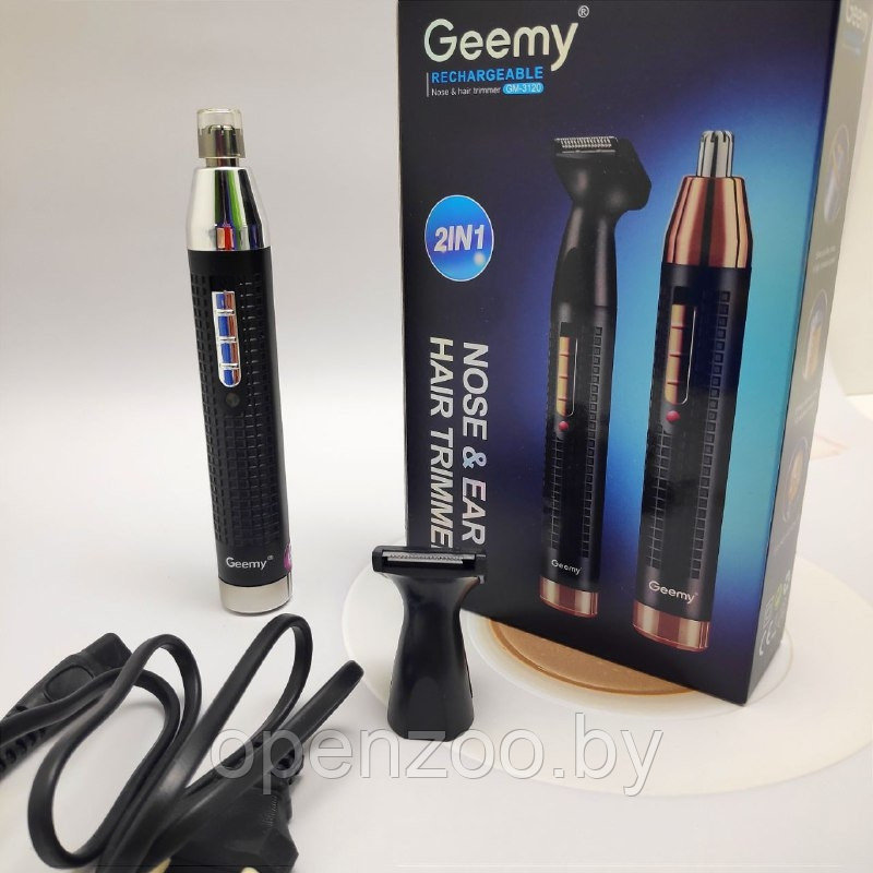 Аккумуляторный мужской триммер для носа и ушей Gemei GM-3120 2 в 1 с насадкой для бороды и усов - фото 3 - id-p207594759