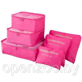Набор дорожных сумок для путешествий Laundry Pouch, 6 шт Розовый