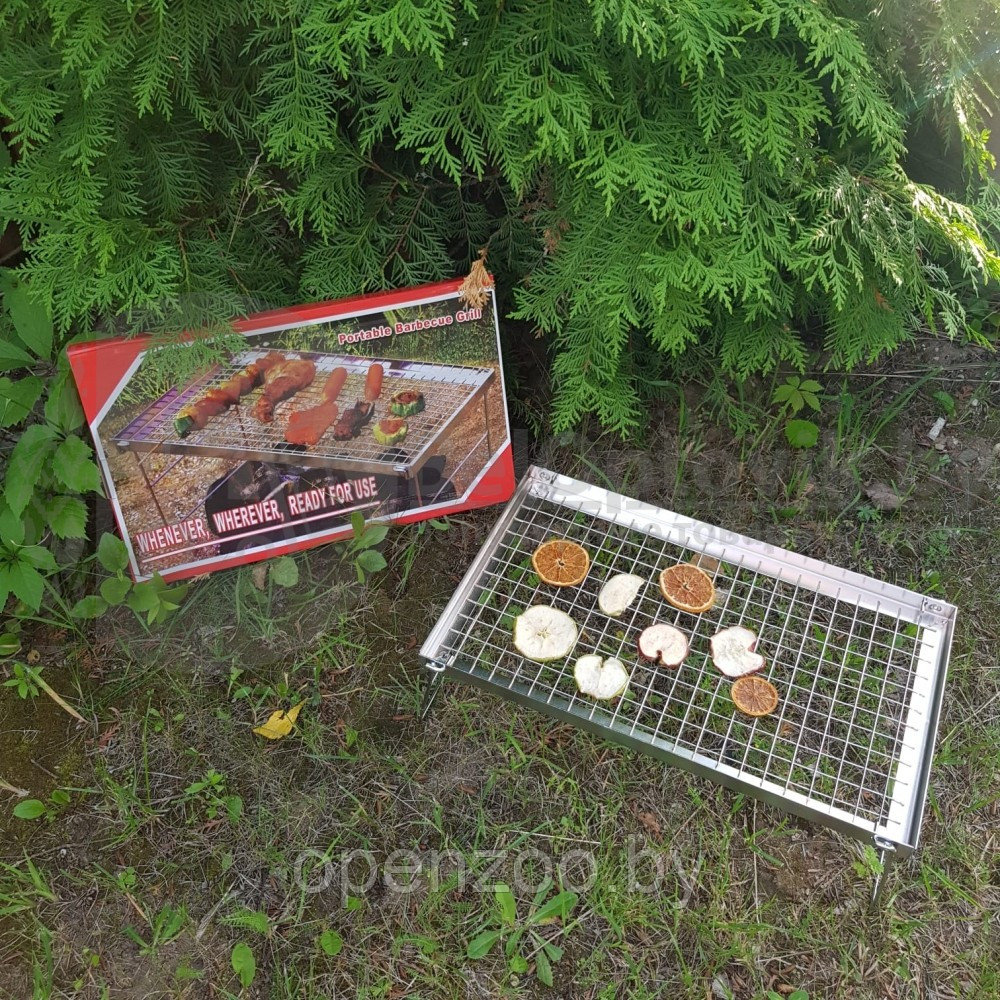 Мангал - барбекю (решетка) Portable Barbecue Grill металлический с решеткой гриль. Складной, портативный - фото 4 - id-p207595199