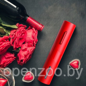 Электрический штопор для вина  Electric wine opener 23 см. Красный