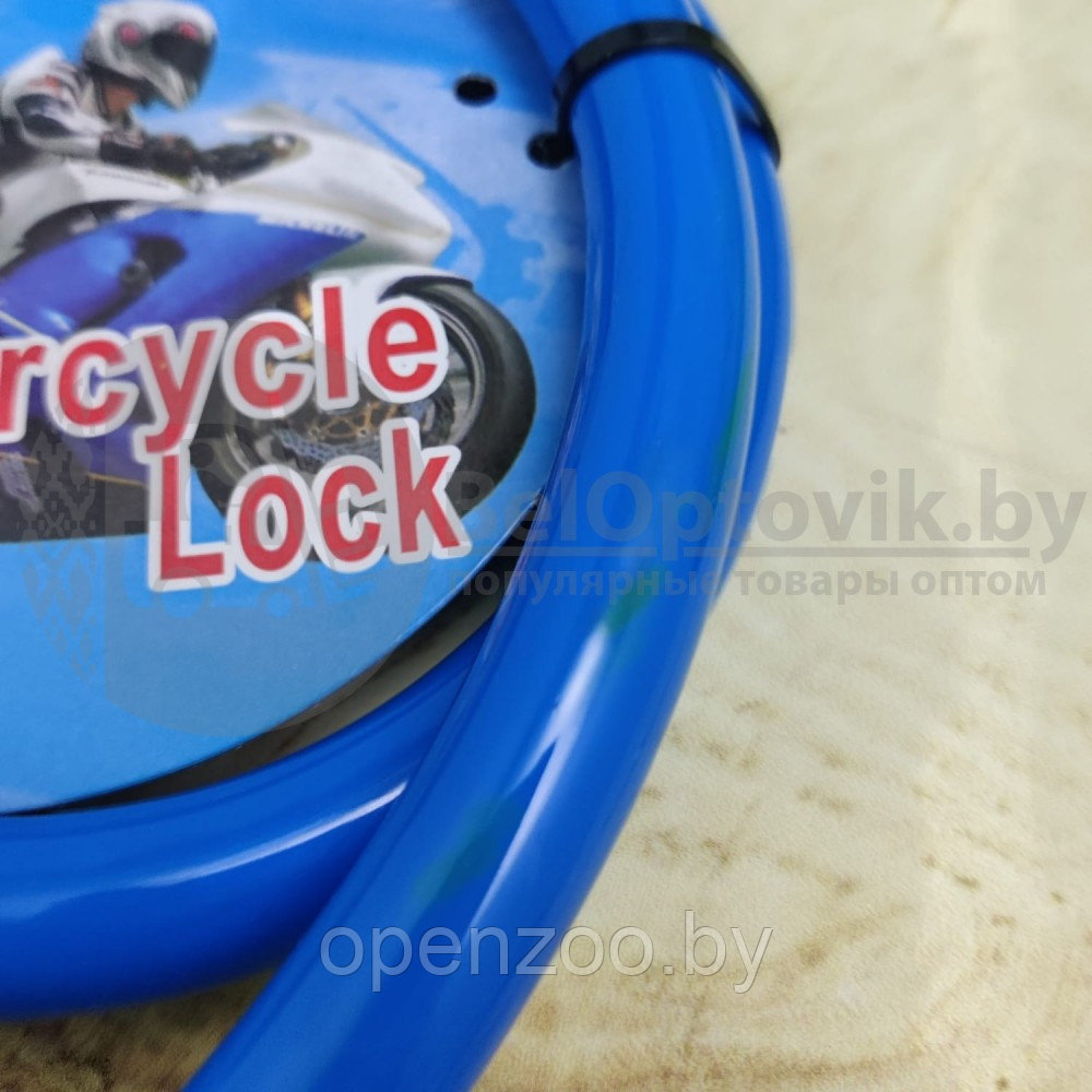 Замок противоугонный Motorcycle Lock 16 х 900 мм, трос, ключи Зеленый - фото 5 - id-p207594308