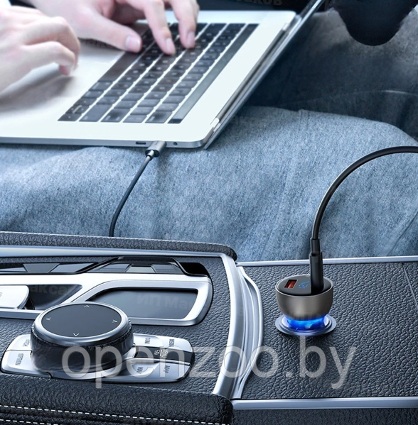 Автомобильное зарядное устройство в прикуриватель Car Charger USBPD, 3.0 LED- дисплей / зарядка двух - фото 4 - id-p207593426
