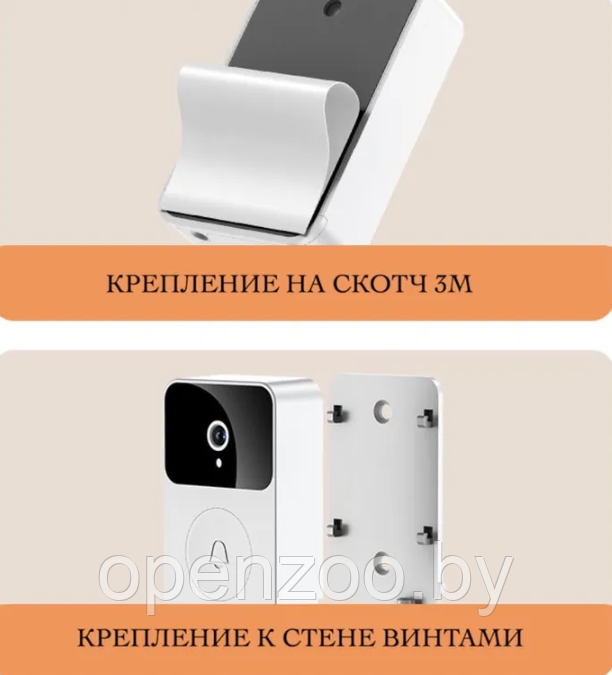 Умный беспроводной видеоглазок Mini Smart DOORBELL Wi-Fi управление (ночное видео, управление со смартфона) / - фото 10 - id-p207593429