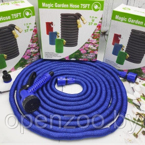 Шланг саморасширяемый садовый для воды Magic Garden Hose (8.5m - 35.3m) NEW ОРИГИНАЛ с пулевизатором Синий