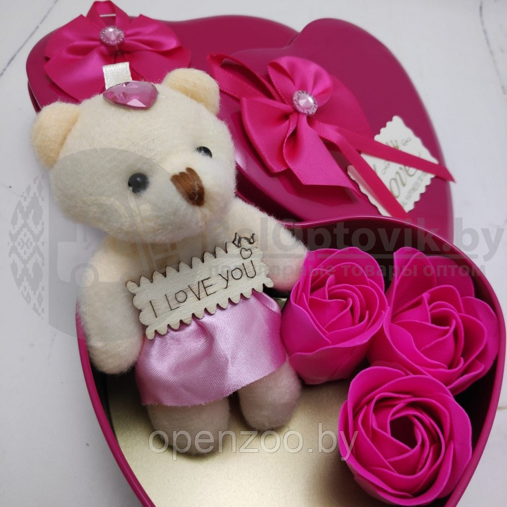 Подарочный набор мыло Роза и Мишка в ассортименте Розовый - фото 3 - id-p207594773