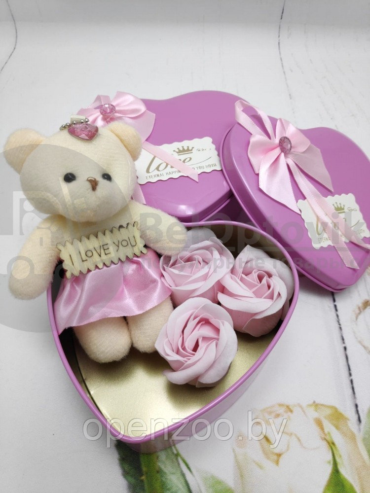 Подарочный набор мыло Роза и Мишка в ассортименте Розовый - фото 8 - id-p207594773