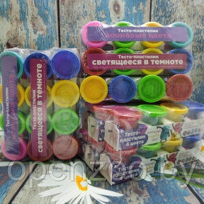Сплит - пак Genio Kids: Набор для детской лепки со штампами Тесто-пластилин Классический, Неоновый, Светящийся - фото 1 - id-p207594776
