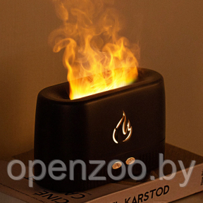 Аромадиффузор - ночник с эффектом пламени Flame Humidifier SL-168  Черный глянец