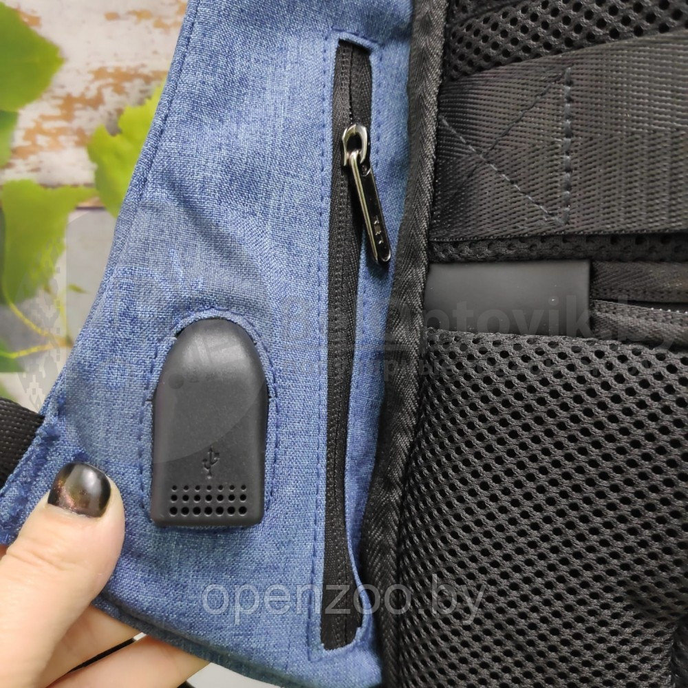 Рюкзак АНТИВОР XL ОРИГИНАЛ Dasfour USB порт, отделение для ноутбука до 15 планшета 6 Синий - фото 4 - id-p207594779