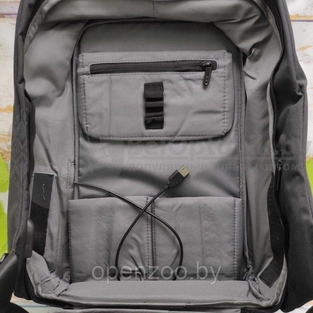 Рюкзак АНТИВОР XL ОРИГИНАЛ Dasfour USB порт, отделение для ноутбука до 15 планшета 6 Серый - фото 10 - id-p207594802