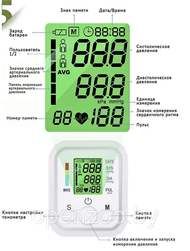 Автоматический тонометр ARM electronic sphygmomanometer CK-A155 - фото 2 - id-p207593488