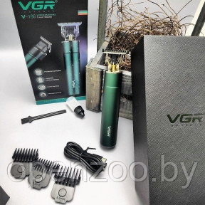 Профессиональный триммер для стрижки волос, ухода за бородой и окантовкой VGR V-186VOYAGER 4 магнитные насадки