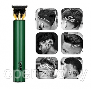 Профессиональный триммер для стрижки волос, ухода за бородой и окантовкой VGR V-225 VOYAGER 4 насадки Зеленый