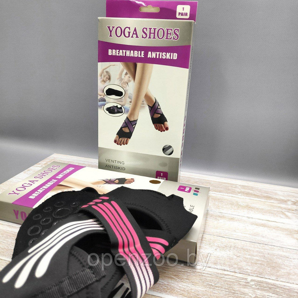 Чешки для йоги противоскользящие Yoga Shoes / носки для йоги и пилатеса с открытыми пальцами / 34-40 размер - фото 9 - id-p207593499