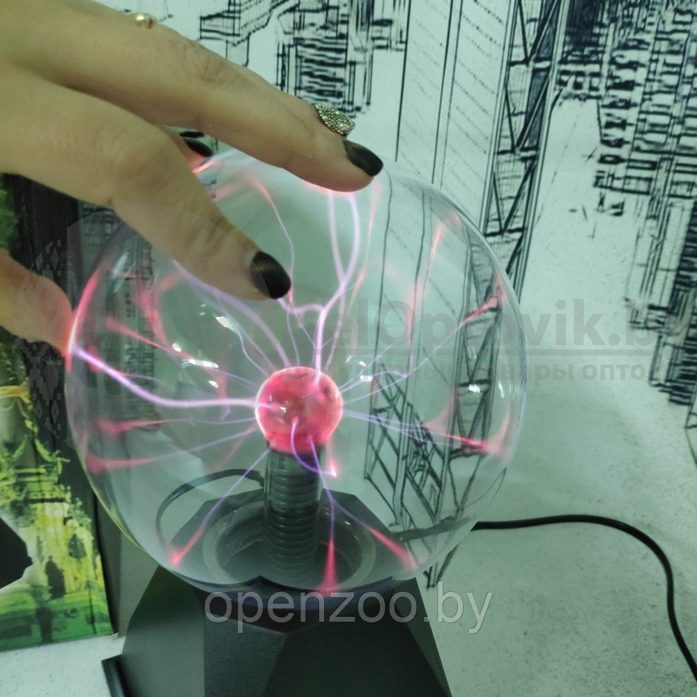 Плазменный шар Plasma light декоративная лампа Тесла (Молния), d15 см - фото 3 - id-p207594824